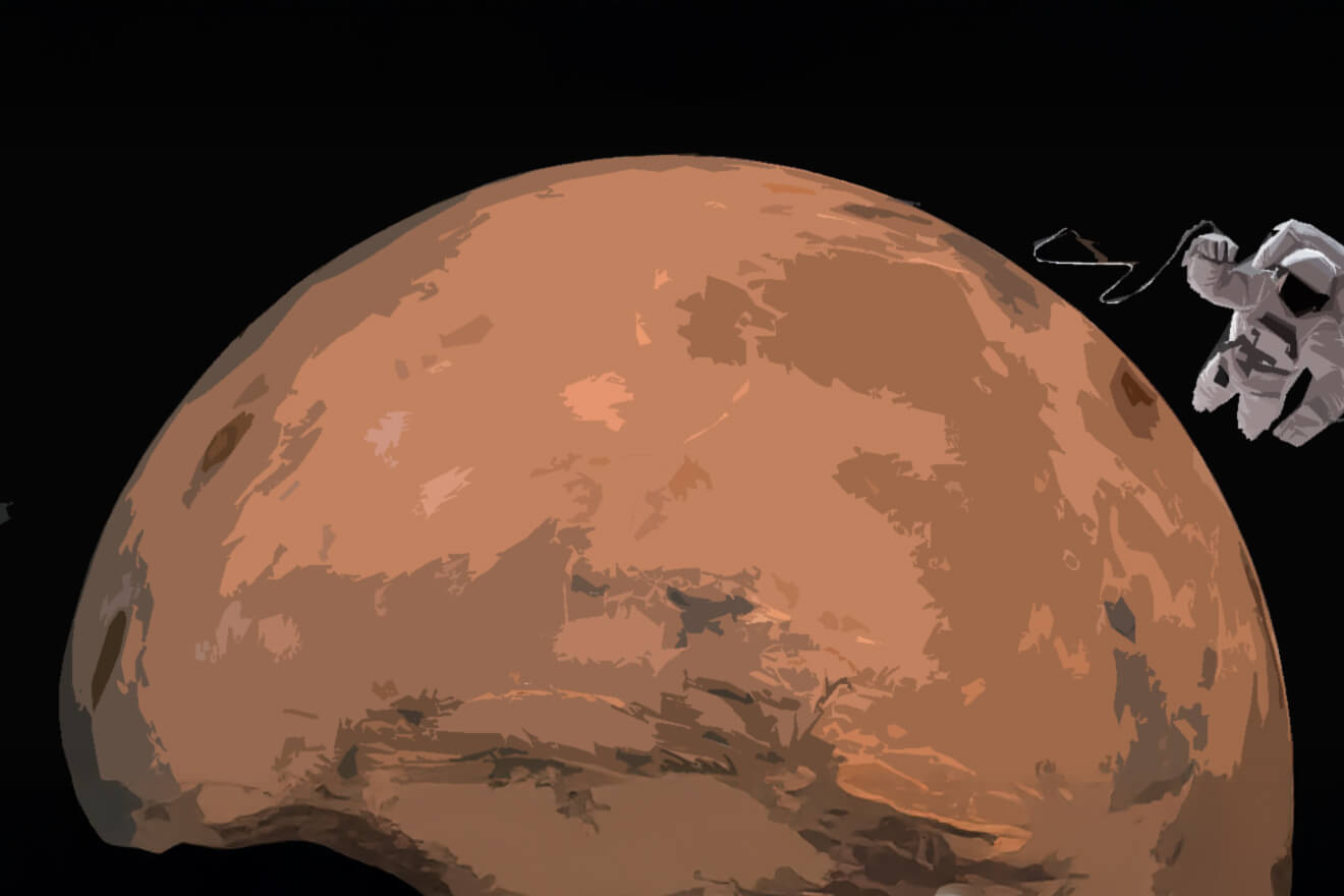 KWZN Obsv - Astronaut Untethered Near Mars